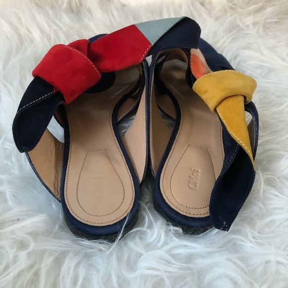 Chloe • Nellie Suede Slide Sandals Nautical Sz 40 - Picture 5 of 8